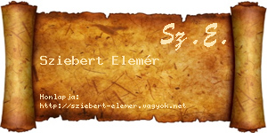 Sziebert Elemér névjegykártya